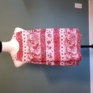 LOFT sleeveless red and white shirt, Size M